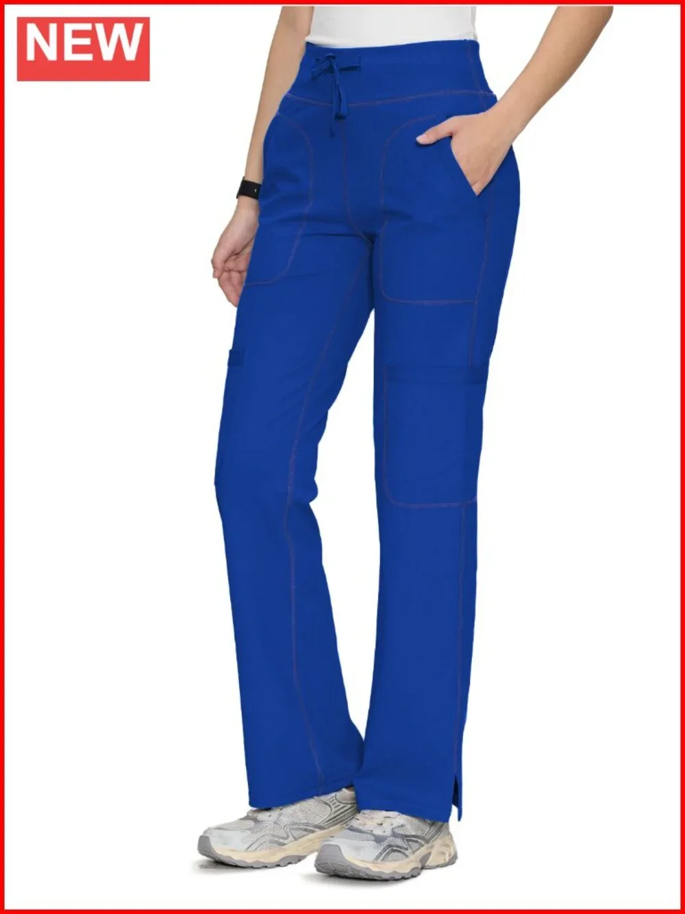 Mid Rise Straight Leg Cargo Pants with Drawstring, 5 Pockets